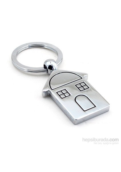 Home Ev Şeklinde Parlak Metal Anahtarlık Kc589