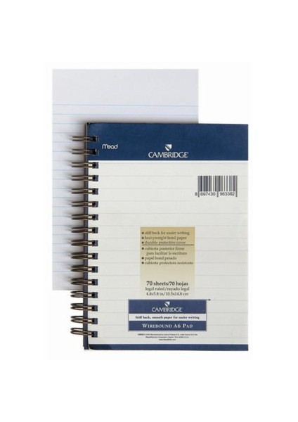 Defter Cambridge A6 Beyaz 70 Yp. Çizgili M145433