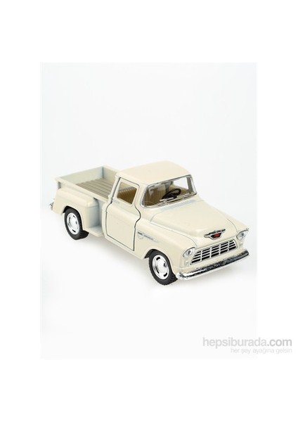 1955 Chevy Stepside Pick-Up Çek Bırak 1/32 Die Cast Model Araç Beyaz