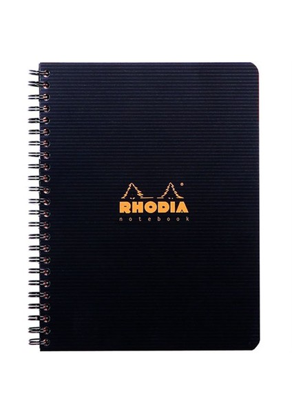 Spiralli Plastik Kapak Çizgili Defter Siyah Rc 119911