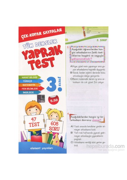 3. Sınıf Tüm Dersler Yaprak Test