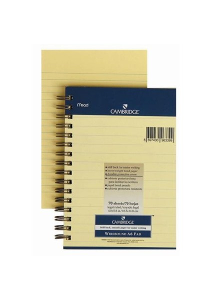 Defter Cambridge A6 Sarı 70 Yp. Çizgili M145434