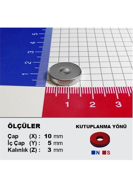 Neodyum Mıknatıs Halka D15xd5x3 mm (8'li Paket) modelleri