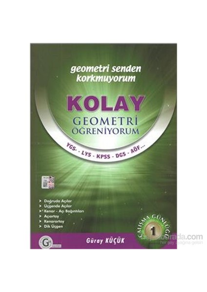 Gür Yayınları Kolay Geometri Öğreniyorum Çalışma Günlüğü 1