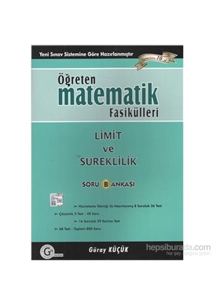 Öğreten Matematik Fasikülleri Limit Ve Süreklilik Soru Bankası