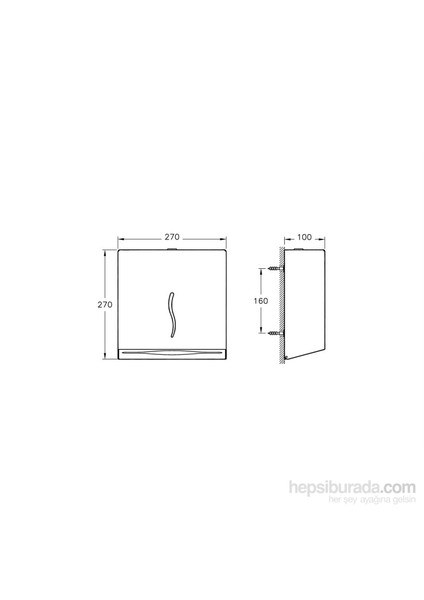 VitrA Arkitekta A44351 Kağıt Dispenseri, Paslanmaz Çelik