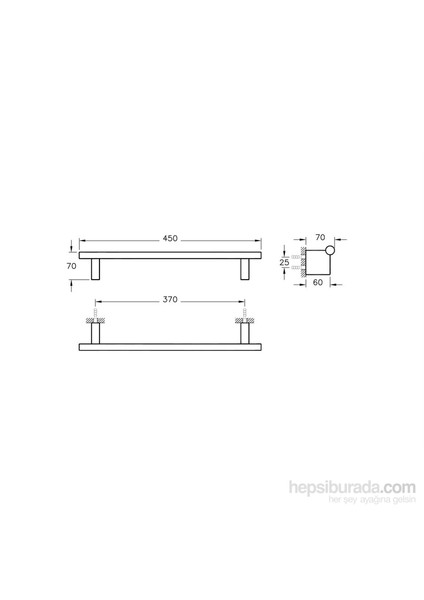 VitrA Diagon A44432 Uzun Havluluk Krom