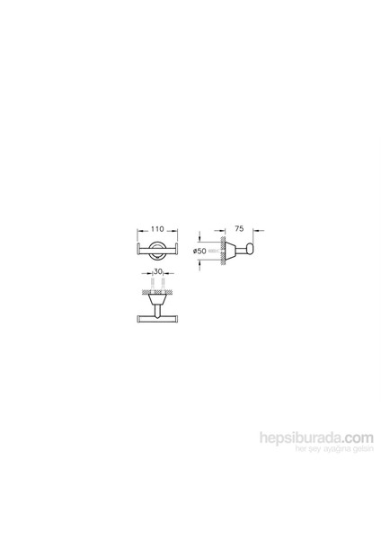 VitrA Matrix A44584 İkili Askı, Krom