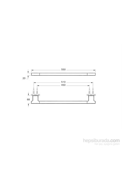 VitrA Nest Trendy A44618 Uzun Havluluk Krom