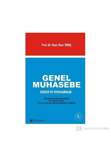 Genel Muhasebe İlkeler  Ve Uygulama-Veyis Naci Tanış