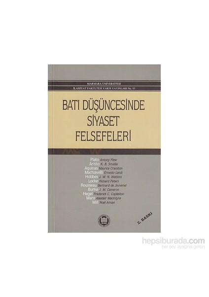 Batı Düşüncesinde Siyaset Felsefeleri-Alasdair Maclntyre