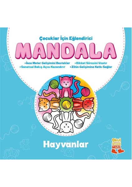Çocuklar İçin Eğlendirici Mandala: Hayvanlar
