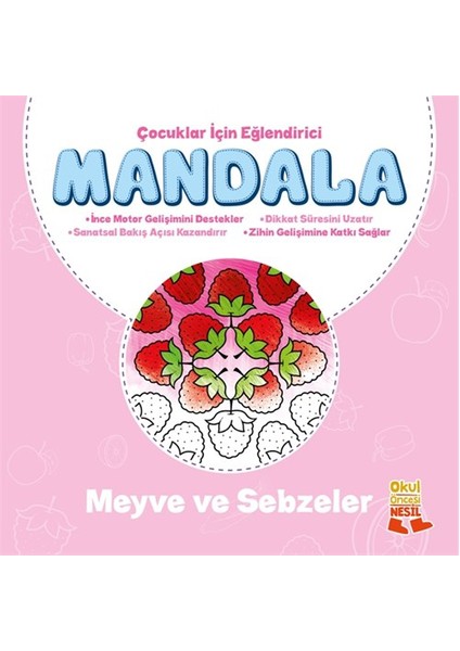 Çocuklar İçin Eğlendirici Mandala: Meyve Ve Sebzeler