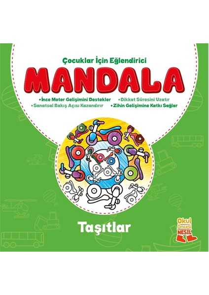 Çocuklar İçin Eğlendirici Mandala: Taşıtlar