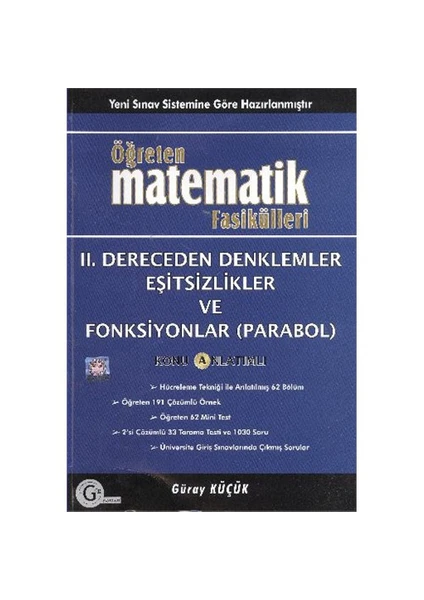 Gür Yayınları Öğreten Matematik Fasikülleri II.Dereceden Denklemler Eşitsizlikler ve Fonksiyonlar (Parabol)