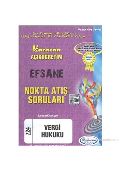 Karacan AÖF 2014 2.Sınıf Vergi Hukuku Nokta Atış Soruları