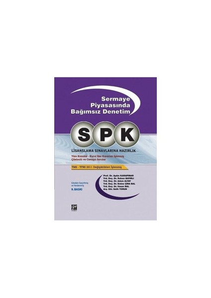Spk Sermaye Piyasasında Bağımsız Denetim Lisanslama Sınavlarına Hazırlık-Aydın Karapınar