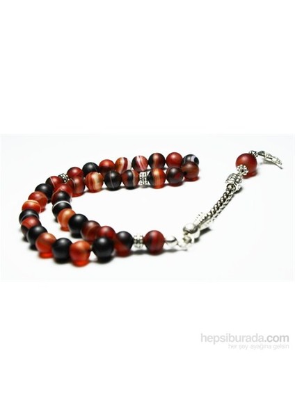 10 mm Küre Kesim Mat Siyah Kahve Alacalı Akik Taşı Tesbih modelleri