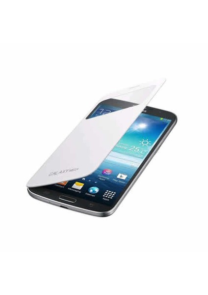 İ9200 Galaxy Mega S View Cover Kılıf - Beyaz Ef-Cı920bwegww
