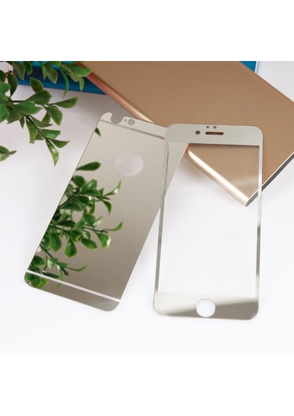 Apple iPhone 6 Plus - 6S Plus Aynalı Ön Arka Cam Ekran Koruyucu Silver