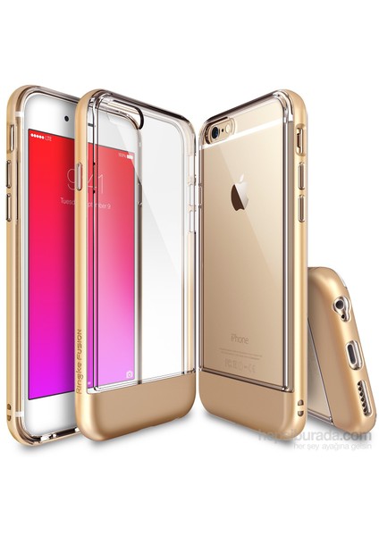 Fusion Frame iPhone 6s/ 6 Çerçeveli Bumper Kılıf Royal Gold - Extra Tam Koruma