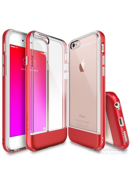 Frame iPhone 6s/ 6 Çerçeveli Bumper Kılıf Fire Red - Extra Tam Koruma