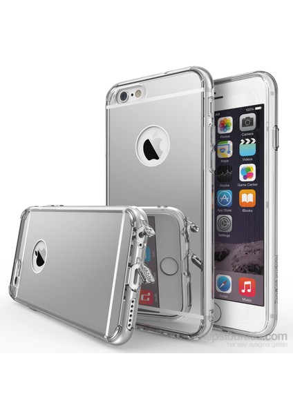 Mirror Fusion iPhone 6s Plus/ 6 Plus Aynalı Kılıf Silver - Extra Darbe Emici