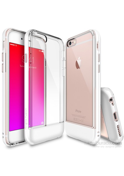 Frame iPhone 6s/ 6 Çerçeveli Bumper Kılıf Pearl White - Extra Tam Koruma