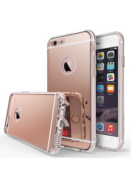 Mirror Fusion iPhone 6s/ 6 Aynalı Kılıf Rose Gold - Extra Darbe Emici