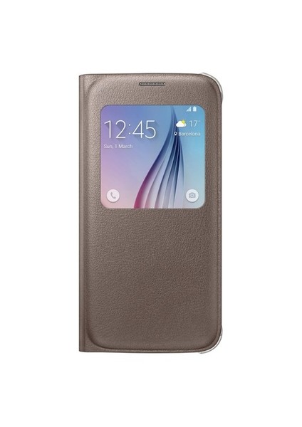 S6 S-View Cover Deri Kılıf Altın EF-CG920PFEGWW