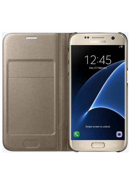 Galaxy S7 LED View Fonksiyonel Cover Gold - EF-NG930PFEGWW