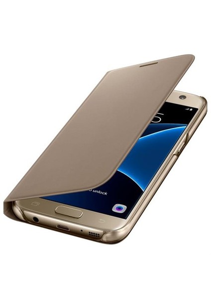 Galaxy S7 LED View Fonksiyonel Cover Gold - EF-NG930PFEGWW