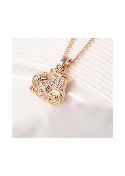 Rose Gold Kristal Taşlı Çufçuf Kolye