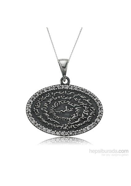 Zirkon Taşlı Oval Kıtmir Dua Kolye 432572