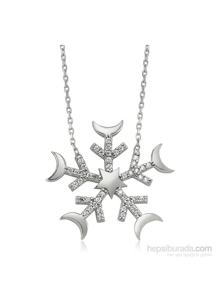 Bayan Lili Kar Tanesi Gümüş Kolye