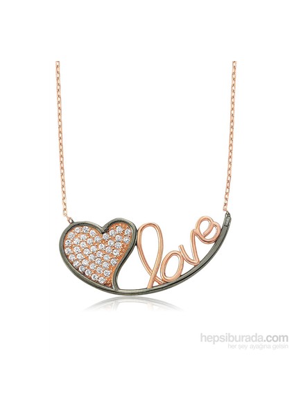 Olivin Accesories Kalpli Love Gümüş Kolye 432623