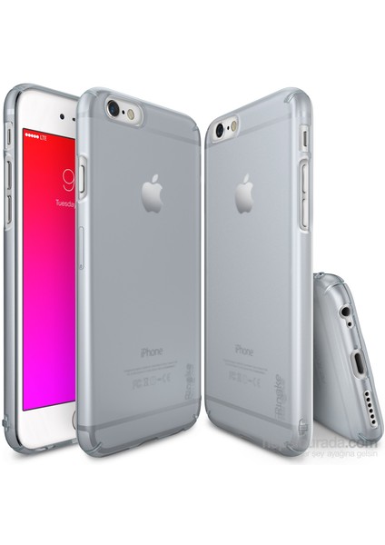 Slim Frost iPhone 6s Plus/ 6 Plus Kılıf Gray - 4 Tarafı Saran İnce Buzlu Şeffaf