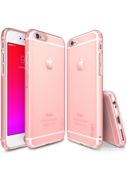 Slim Frost iPhone 6s Plus/ 6 Plus Kılıf Pink - 4 Tarafı Saran İnce Buzlu Şeffaf
