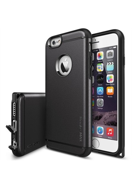 Max iPhone 6s Plus/ 6 Plus Kılıf Black - Tam Koruma Isı Dağılımlı Şok Emici Teknoloji