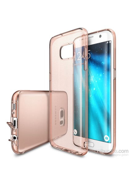 Air Galaxy S7 Edge Kılıf Rose Gold - Ultra Hafif Esnek İnce Renkli Transparan