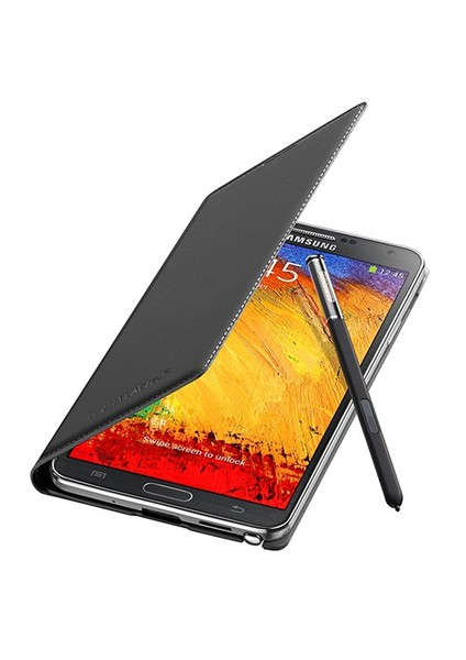 N9000 Galaxy Note 3 Flip Wallet  Kılıf Siyah