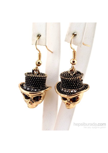 Sallantılı Kurukafa Gold Tone Bayan Küpe E210 fiyatları