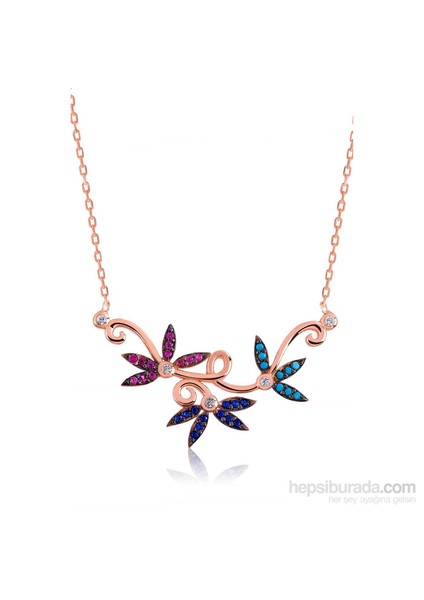 Bayan Lili Gümüş Sevgi Dalı Kolye