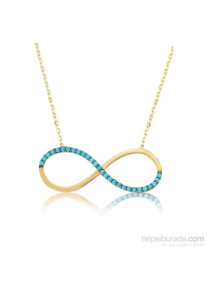 Gümüş Firuze Taşlı Sonsuzluk Kolye 432822