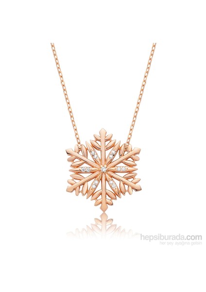 Olivin Accesories Gümüş Rose Kar Tanesi Kolye 432828