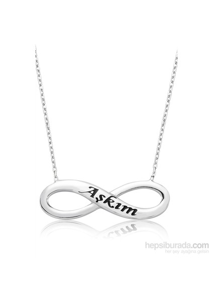 Bayan Lili Gümüş Aşkım Sonsuzluk Kolye