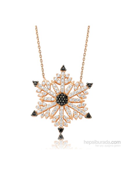 Bayan Lili Gümüş Kar Tanesi Kolye