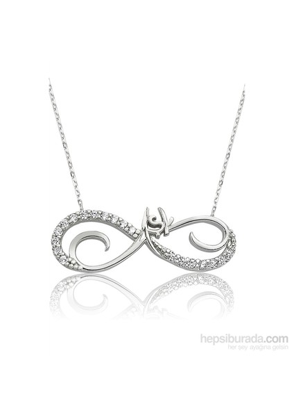 Bayan Lili Gümüş Sonsuz Aşk Kolye
