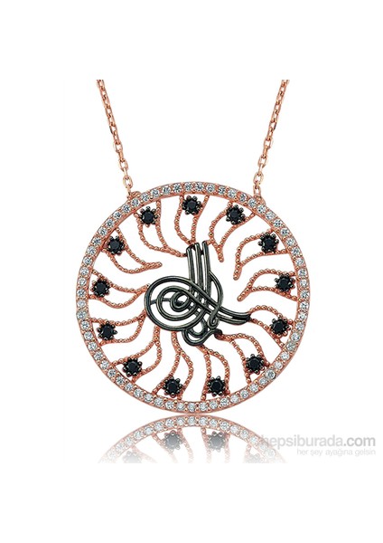 Olivin Accesories Gümüş Rose Tuğra Kolye 432780