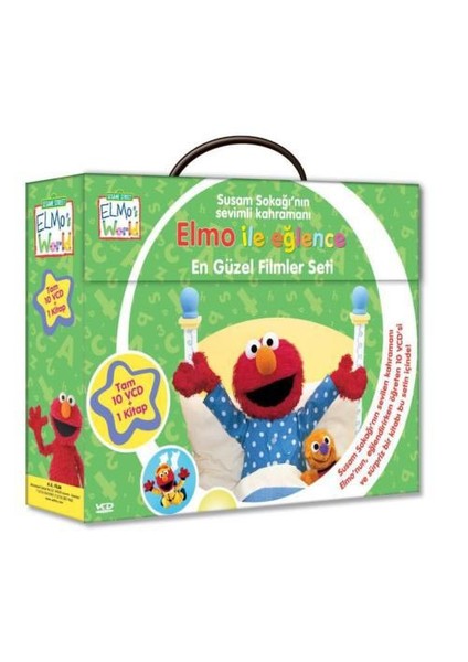 Elmo İle Eğlence: En Güzel Filmler Seti (Tam 10 VCD + 1 Kitap)